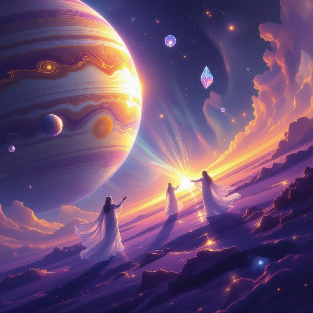 Serene Interstellar Meeting of Light Beings