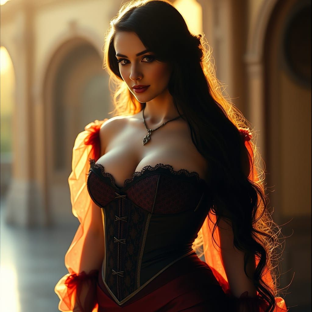 Elegant Lady in Vintage Cinematic Style