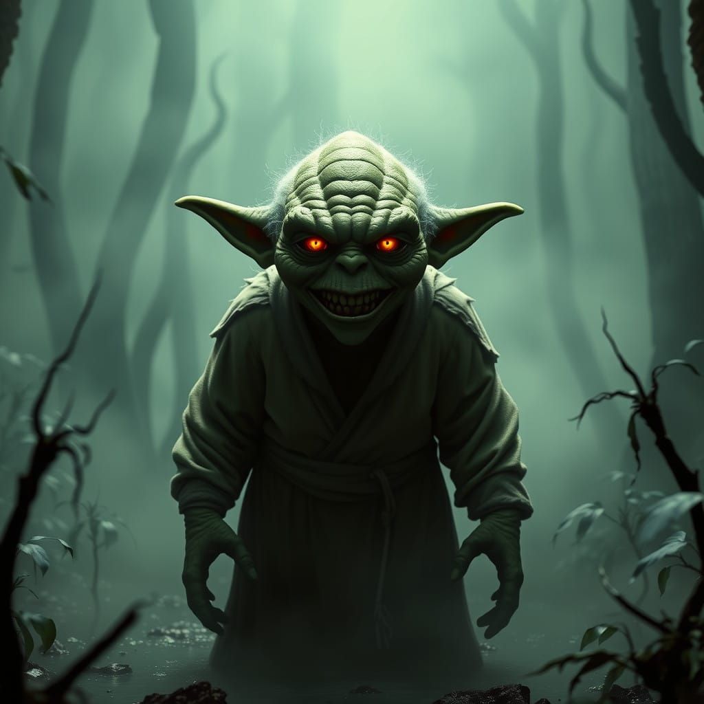Sinister Yoda Emerges from Alien Swamp