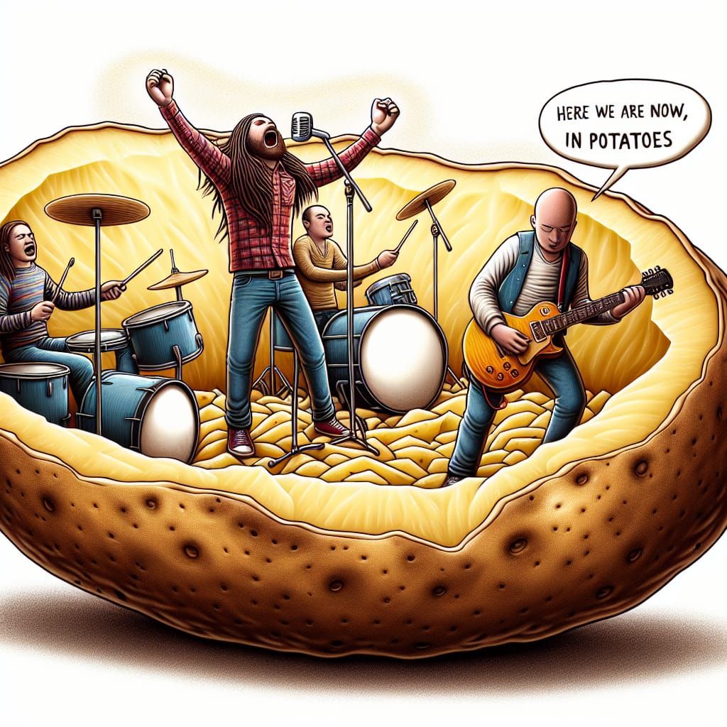 Band Plays Gig Inside Colossal Baked Potato