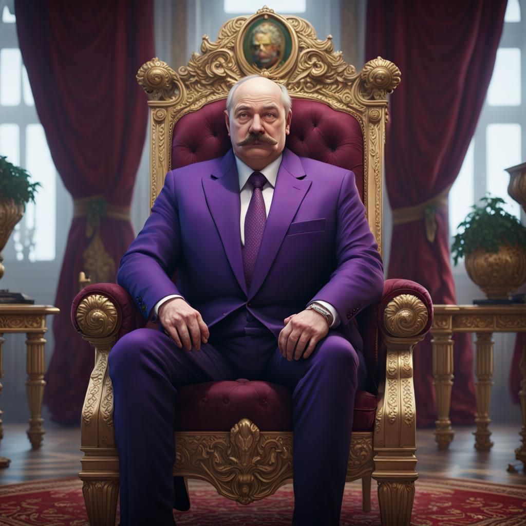 Lukashenko as Potato King on Throne, Detailed Art