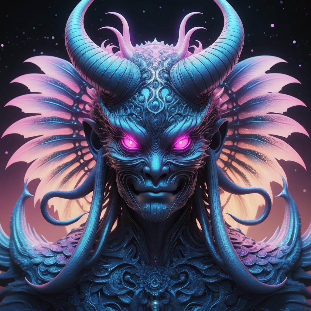 Ethereal Anime Monster in Vibrant Pastel Hues