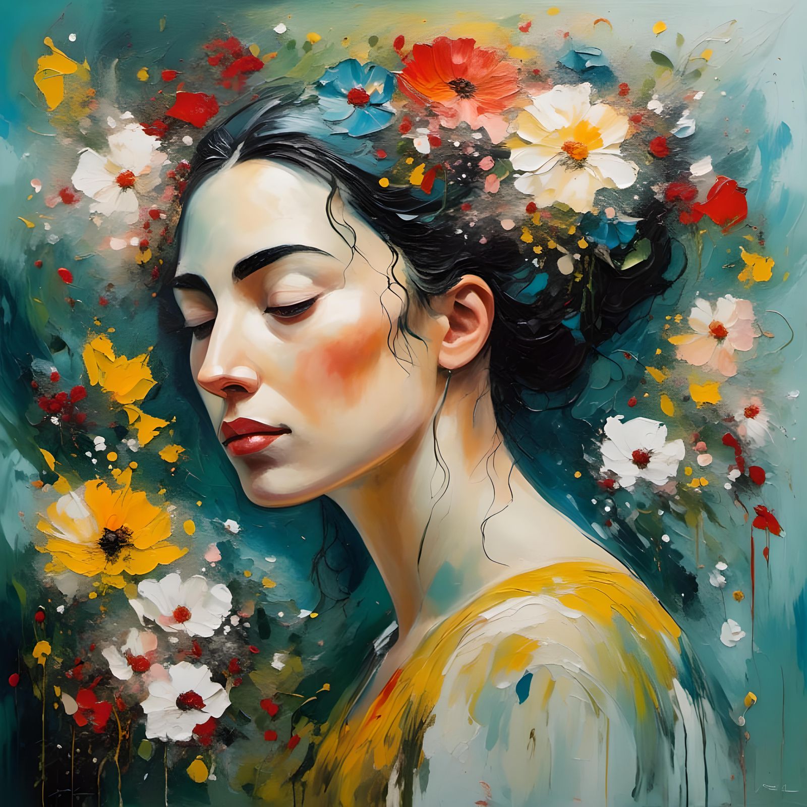 Floral Portrait in an Enchanting Garden