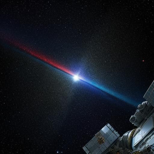 Spacecraft Battle in Deep Outer Space: Vibrant Art