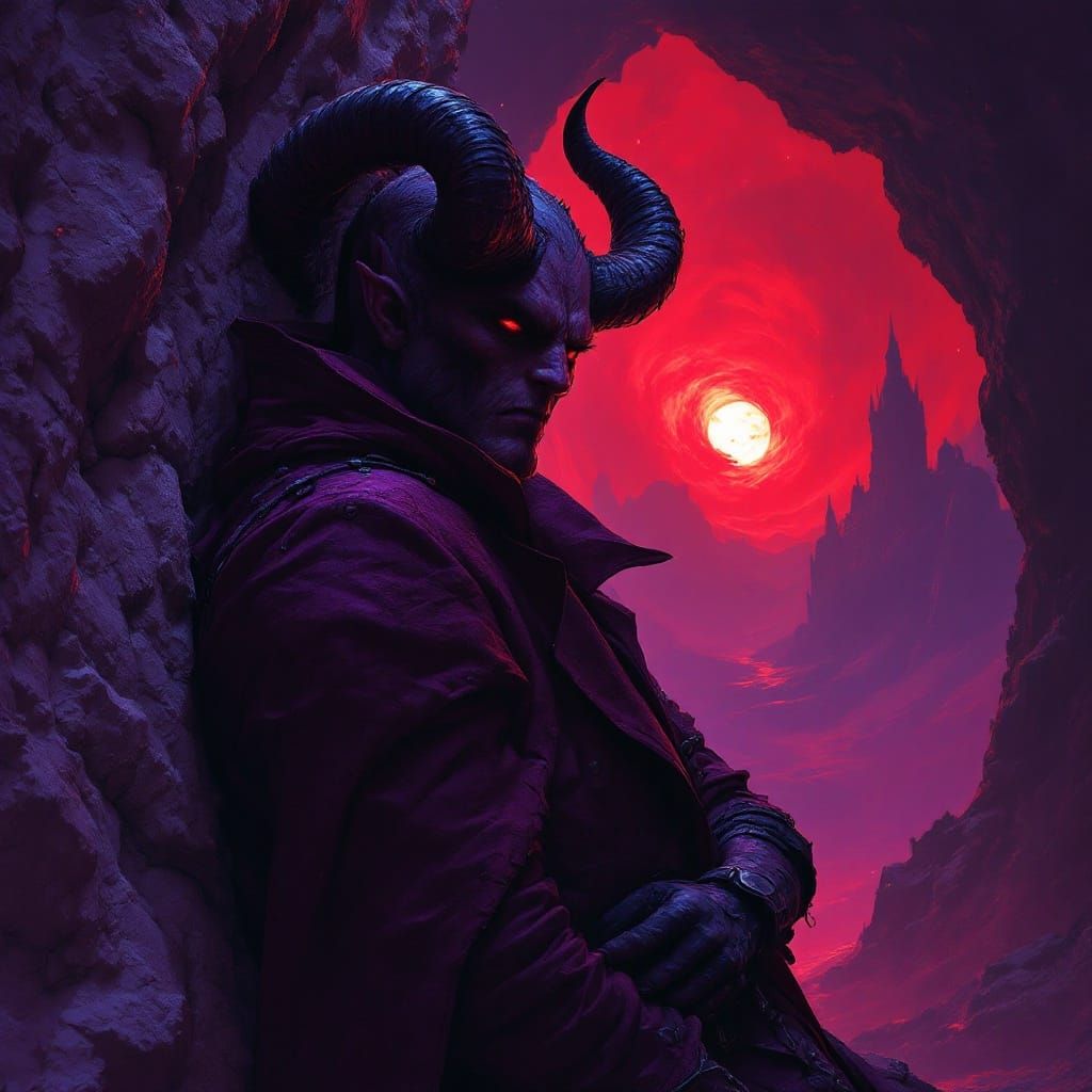 Charming Armored Devil Detective in Cosmic Hellscape