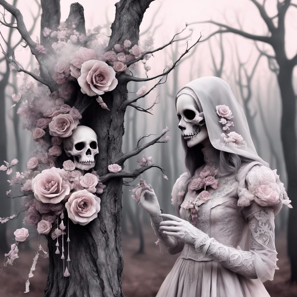 Haunting Forest Scene with Spectral Figure in Digital Matte ...