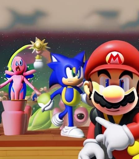 Majin Buu Meets Sonic and Mario on Mercury