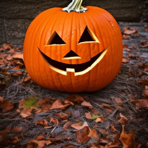Hyperrealistic Happy Jack-O-Lantern in High Definition
