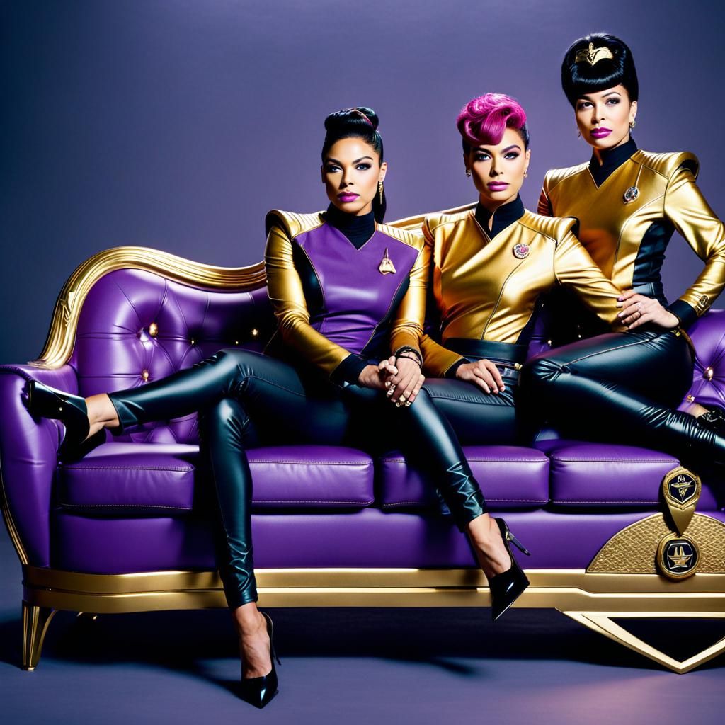 Star Trek Officers Relaxing on Luxurious Sofa
