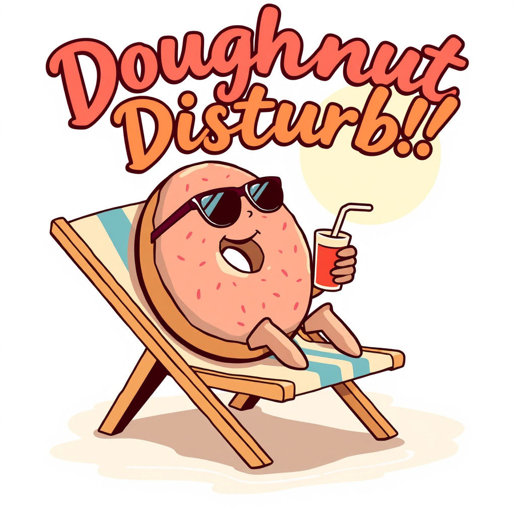 Beachside Doughnut Enjoying Relaxation