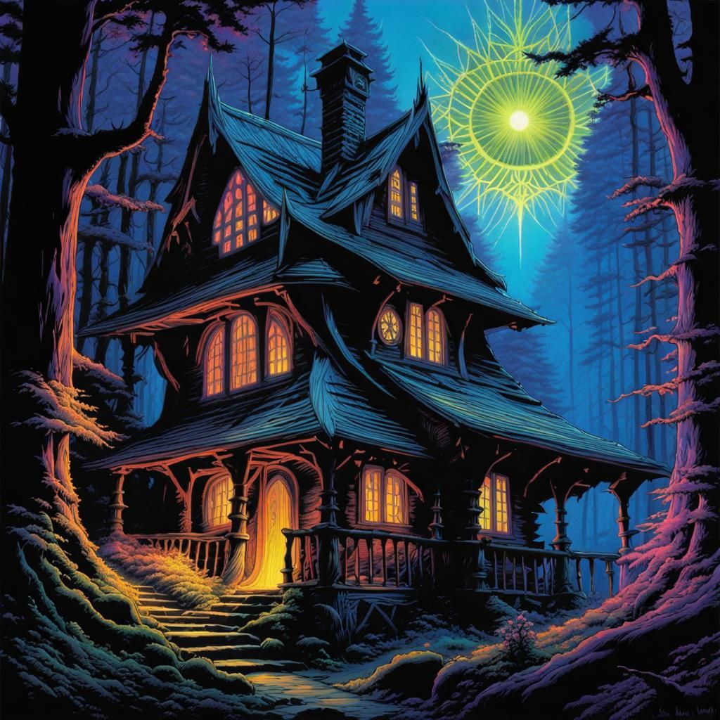 Psychedelic Cottage in the Woods: Black Light Art