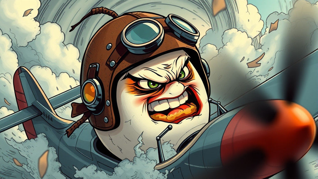 Furious Egg Pilot in Supermarine Spitfire, Industrial Futuri...
