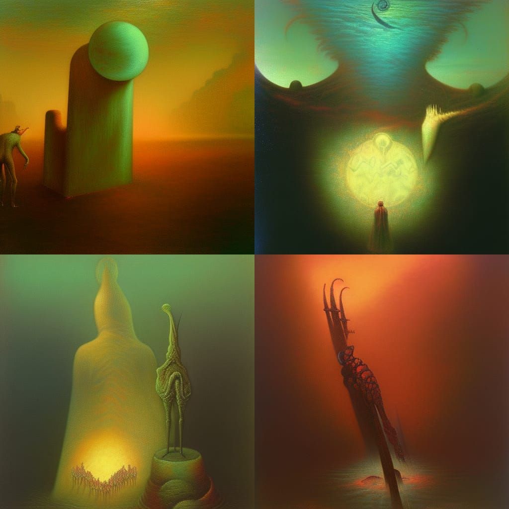 Dark Surrealist Landscape in Style of Beksinski