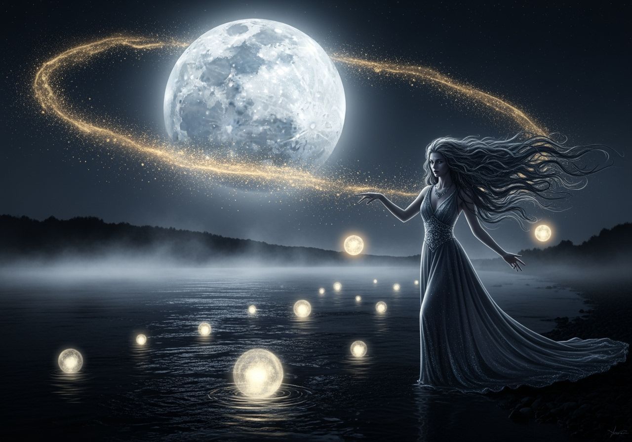 Moonlit River Witch Twilight Ritual