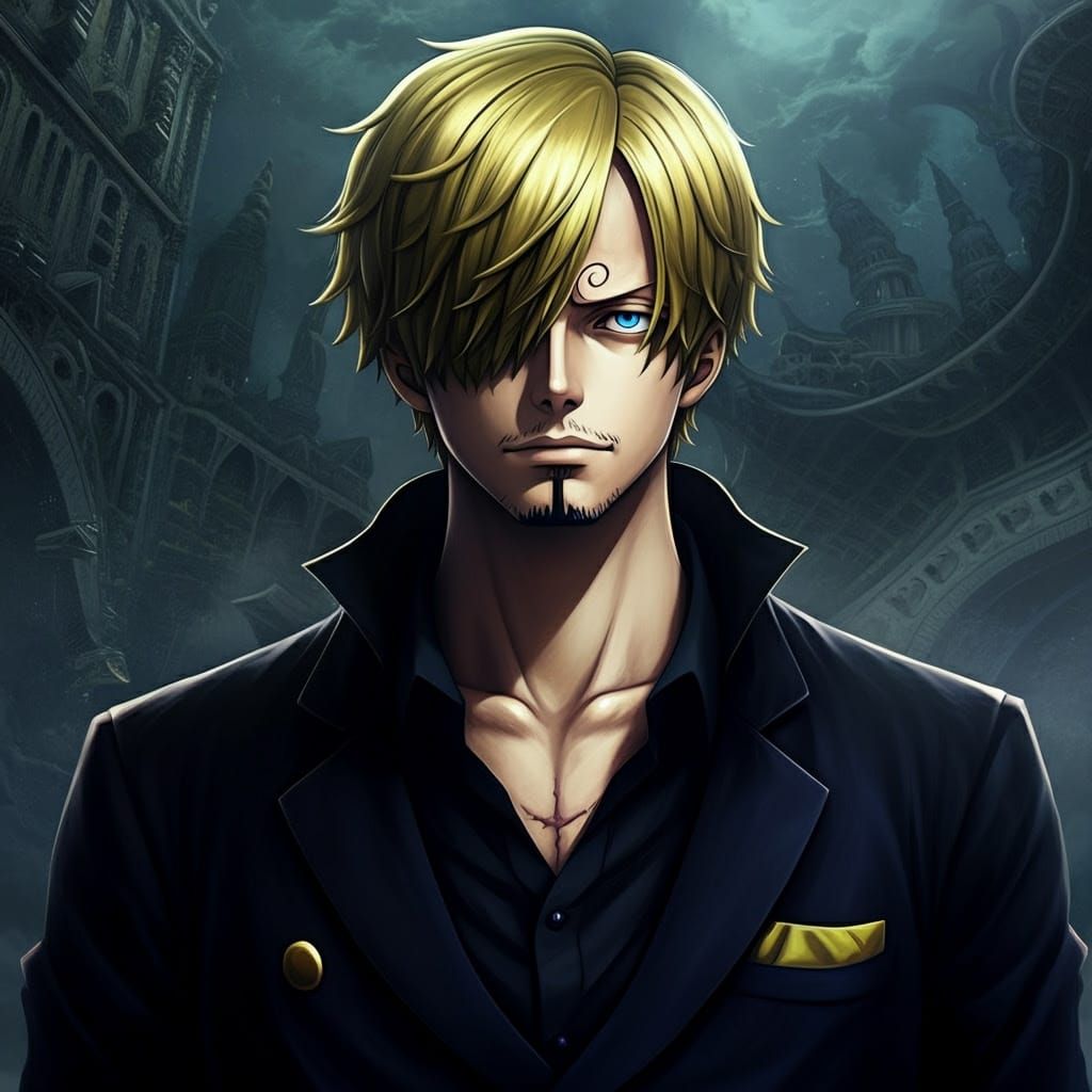 Hyperrealistic Self-Portrait of Sanji in a Futuristic Settin...
