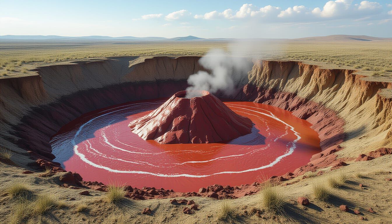 Active Mud Volcano in Azerbaijan Render