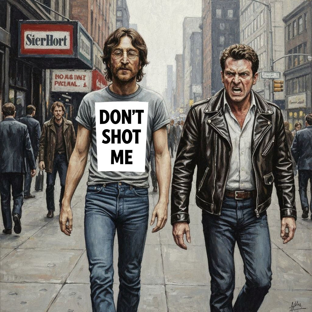 John Lennon Walking Down the Street