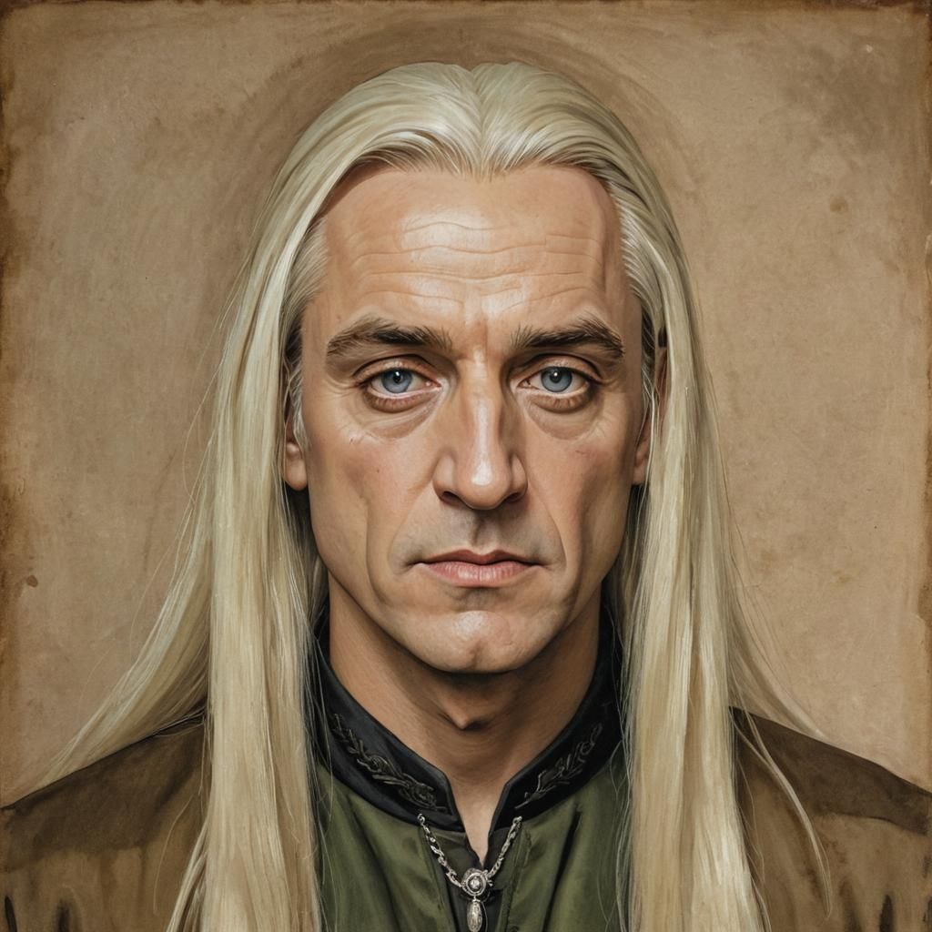 Aristocratic Man's Self-Portrait as Oil Painting