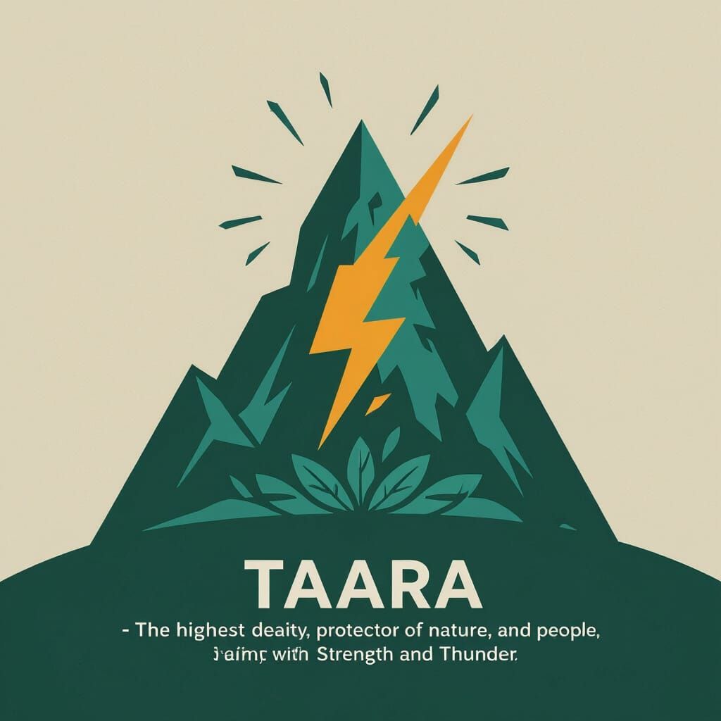 Minimalist Logo for Taara: Deity of Nature and Thunder