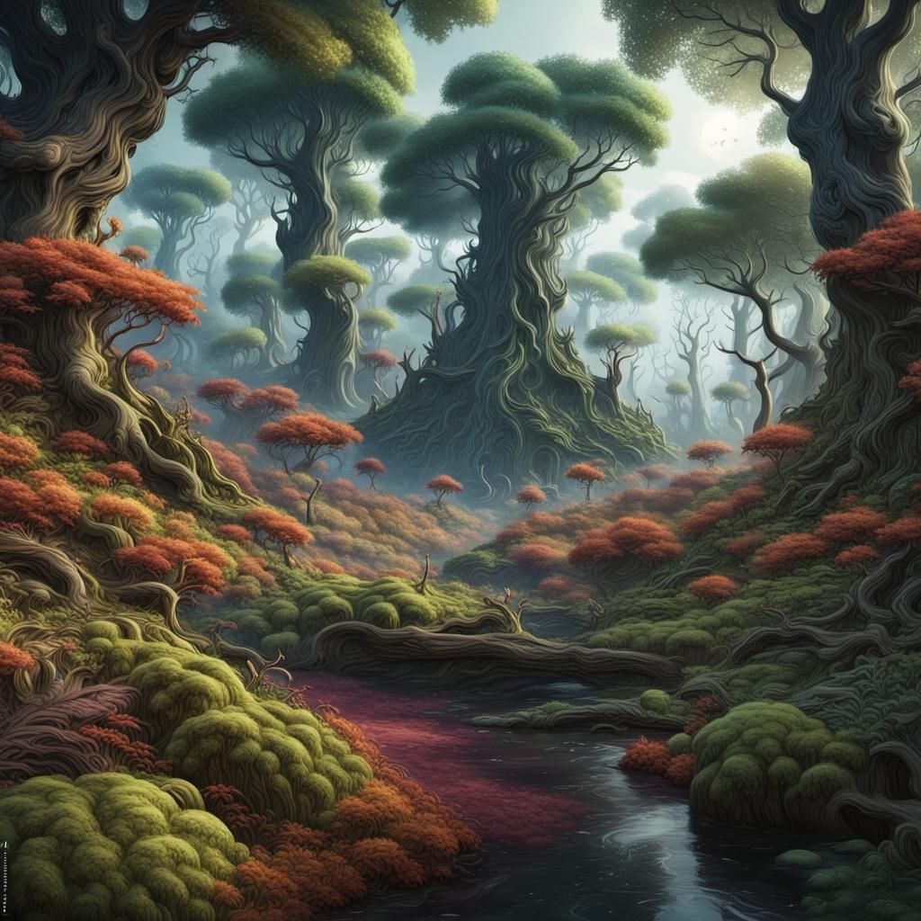 Fantastical Forest Realm in Deep Color