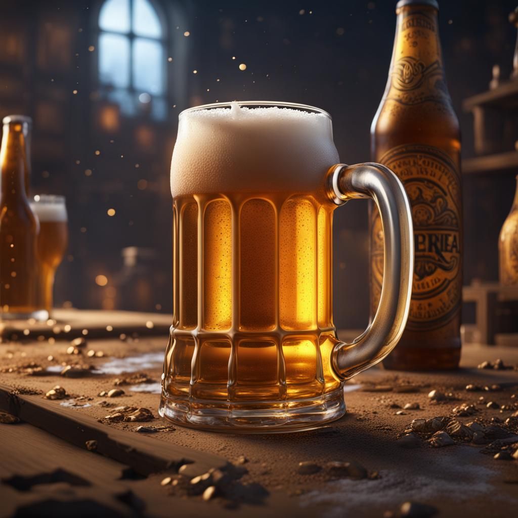 Fantastical Beer Matte Painting in Deep Color