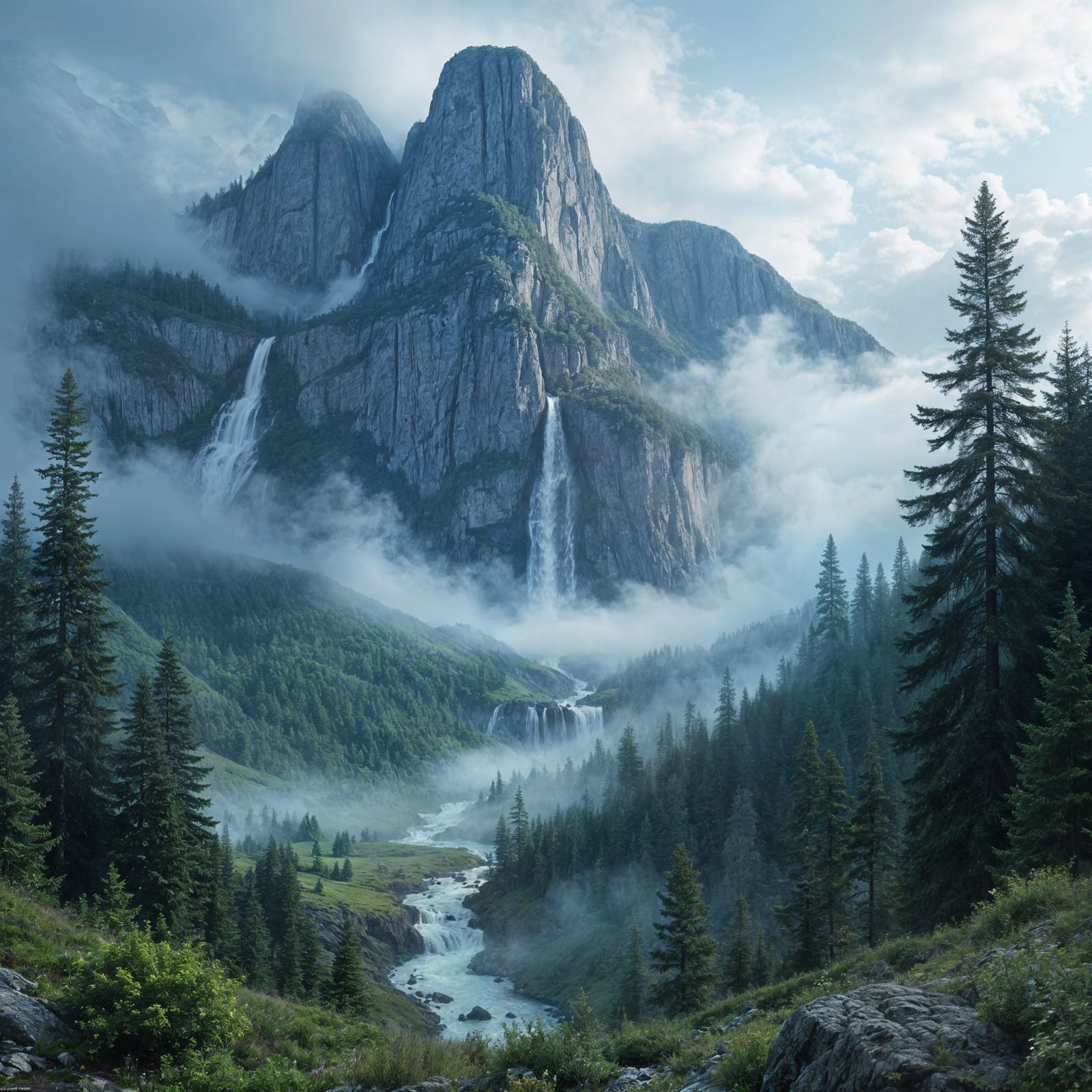 Epic Fantasy Landscape: Jyläqua, Mountain of Waterfalls