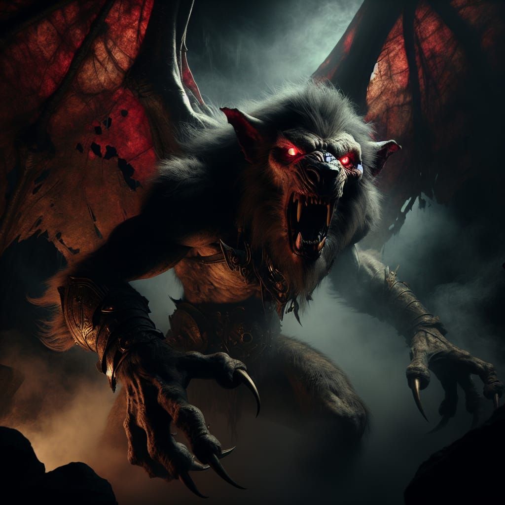 Ferocious Gnoll Warrior in Murky Cavern