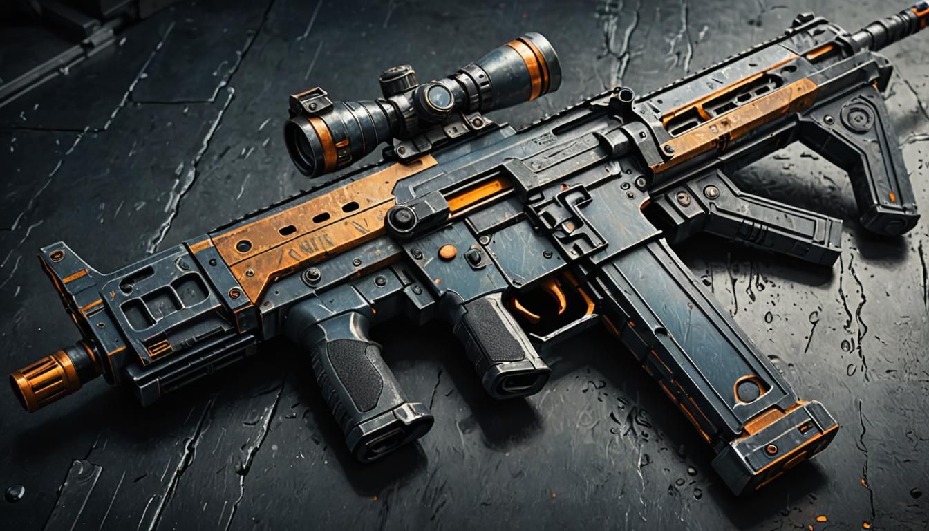 Futuristic Assault Rifle Concept Art in 8K