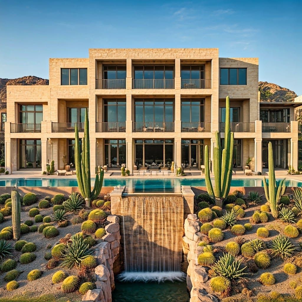 Elegant Colonial Mansion Amidst Desert Oasis
