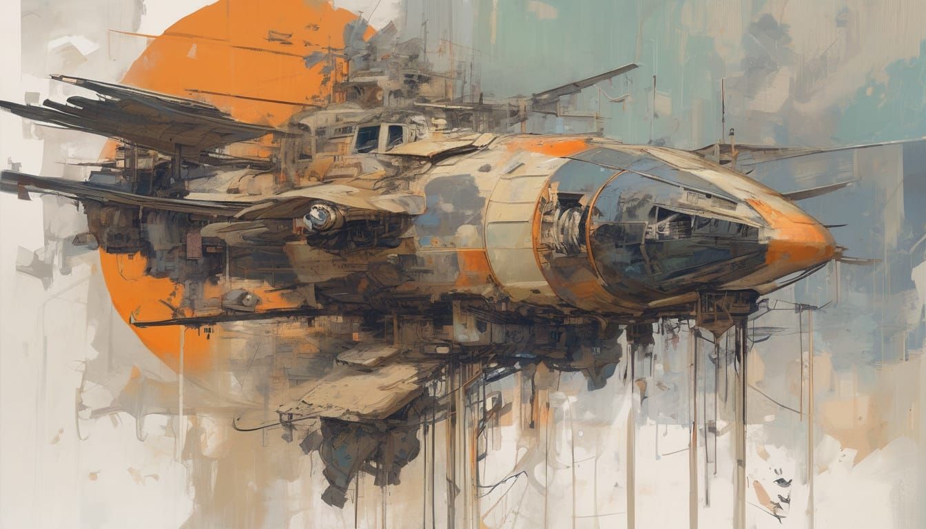 Gothpunk Angelic Fairy with Orange Accents and Metallic Flai...