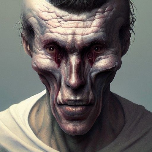 Faceless Man Portrait in Glitchcore Horror Style