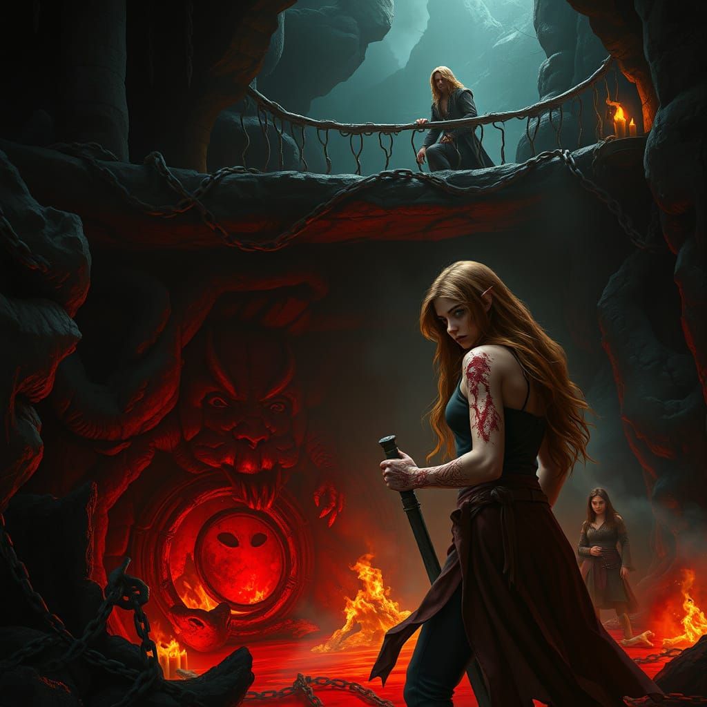 Golden-Haired Fae Male in Tormented Silence Above Dark Obsid...