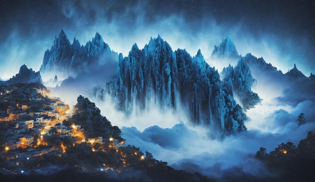 Nighttime Dream Poetry: Blue Nature Visuals