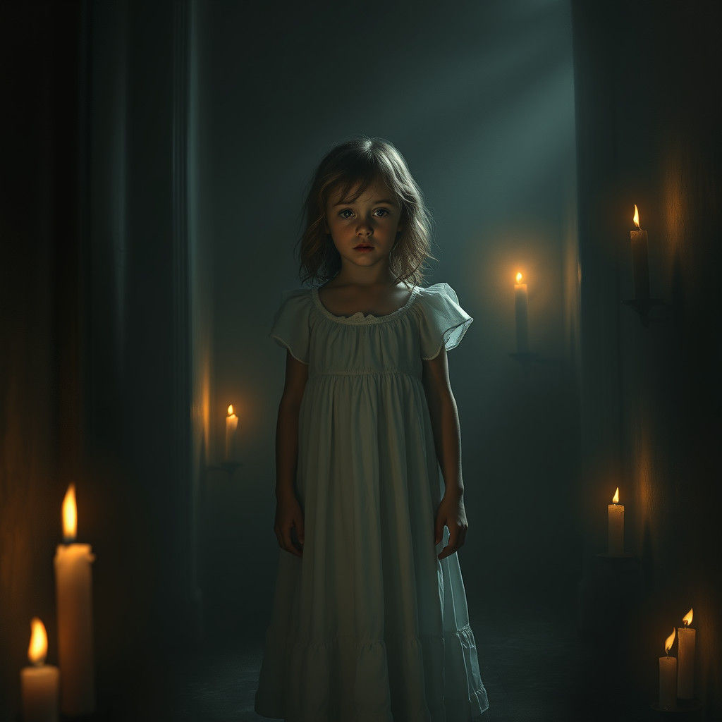 Girl in Shadows: Dark Surreal Digital Art