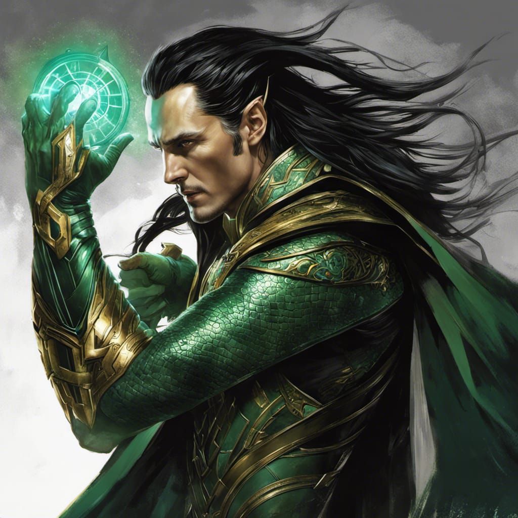 Powerful Loki of Asgard: Detailed Concept Art