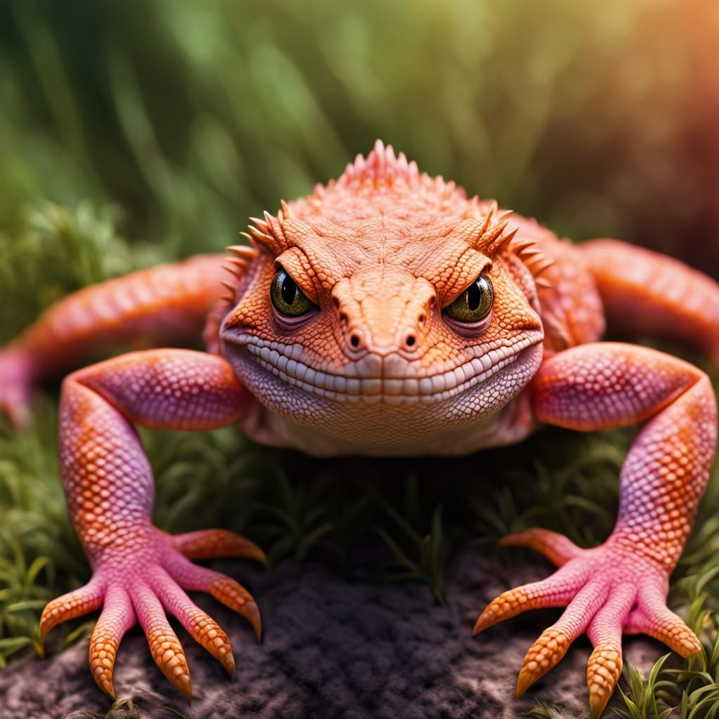 Hyperrealistic Concept Art of a Reptilian Creature in a Vibr...