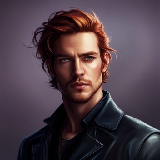 Hyperrealistic Rogue Portrait with Auburn Hair