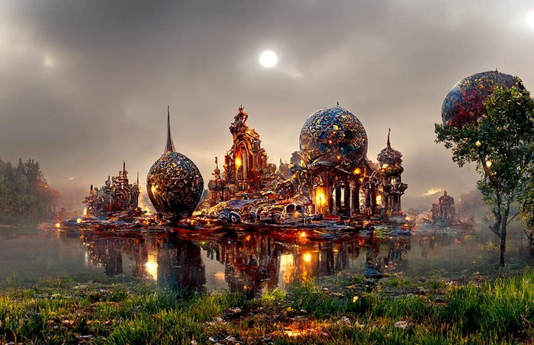 Sunset Cityscape in Hyperrealist Digital Art