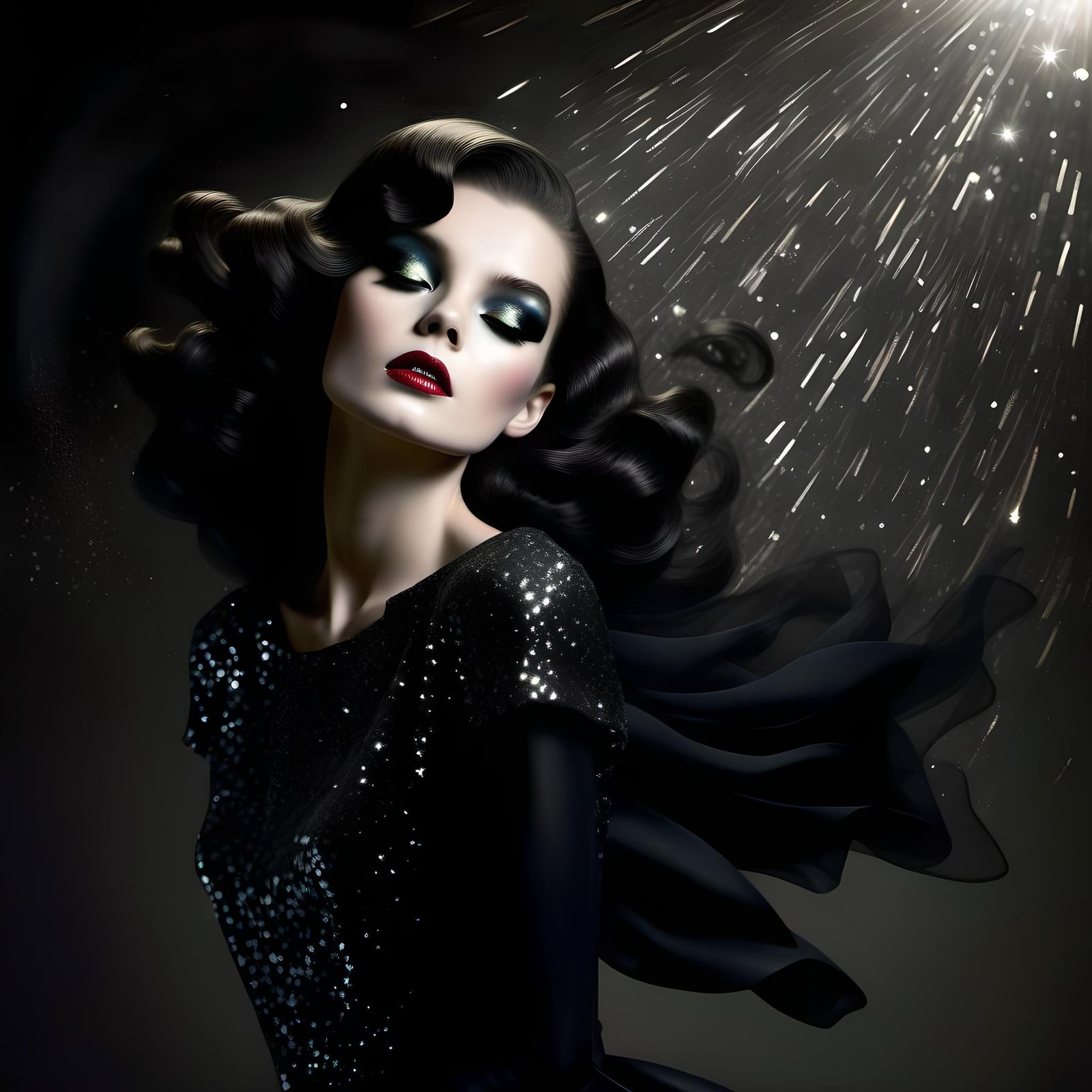 Shimmering Noir Sparkles