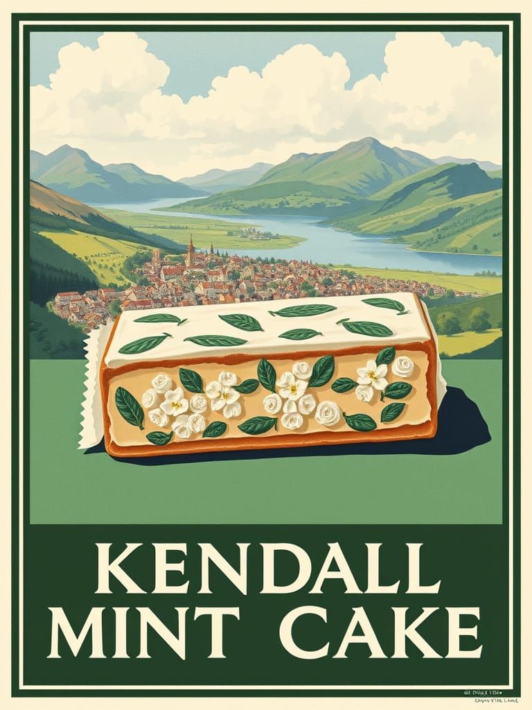Kendal Mint Cake Vintage Poster Art