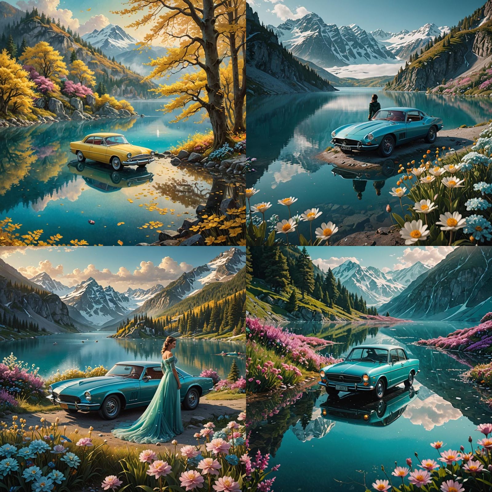 Surreal Car Landscape: A Digital Matte Painting