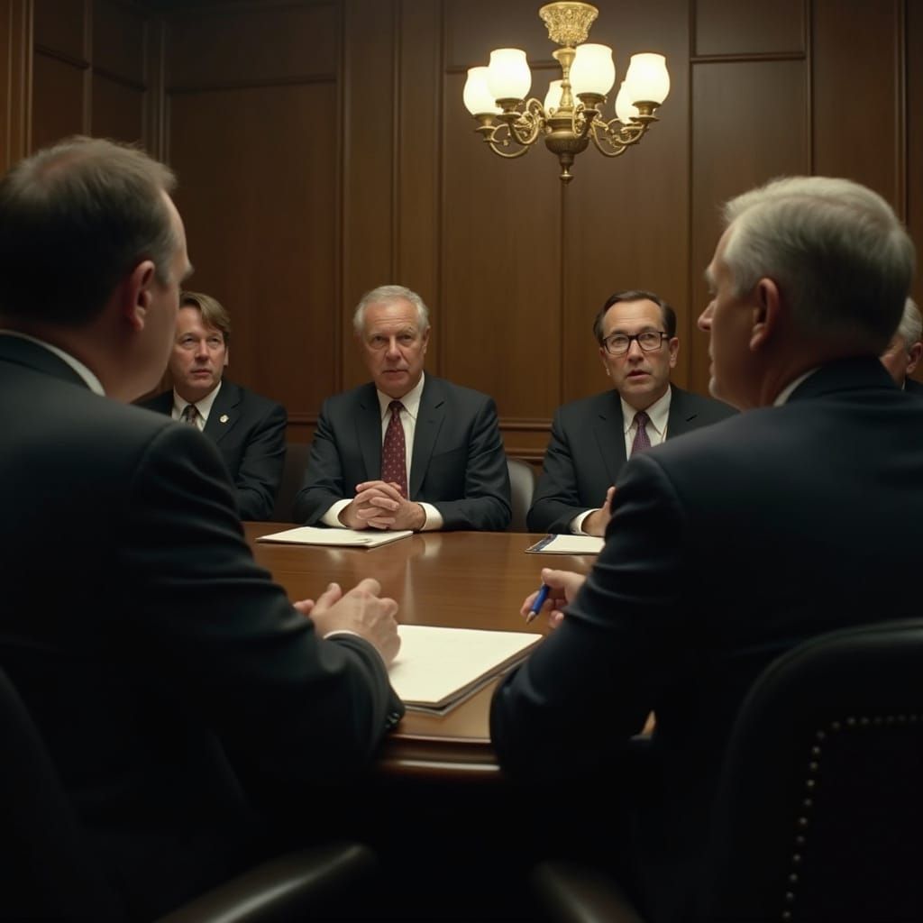 Government Officials Discussing Rejected Law, Film Aesthetic