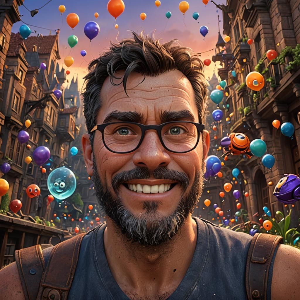 Fantastical Pixar-Style Matte Painting in Deep Color