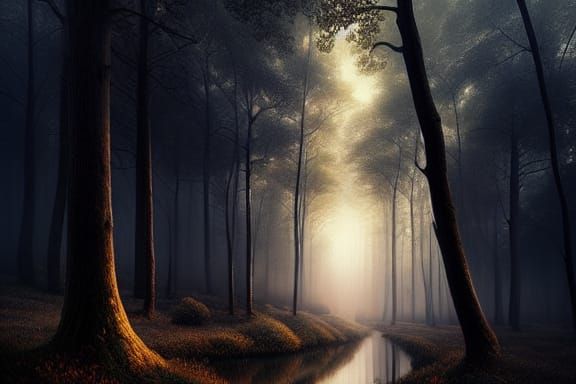 Stunning Morning Mist Landscape in Hyperrealistic Digital Ar...
