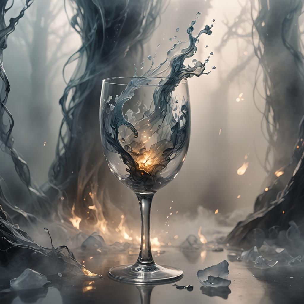 Glass Elemental in Misty Atmosphere: Concept Art