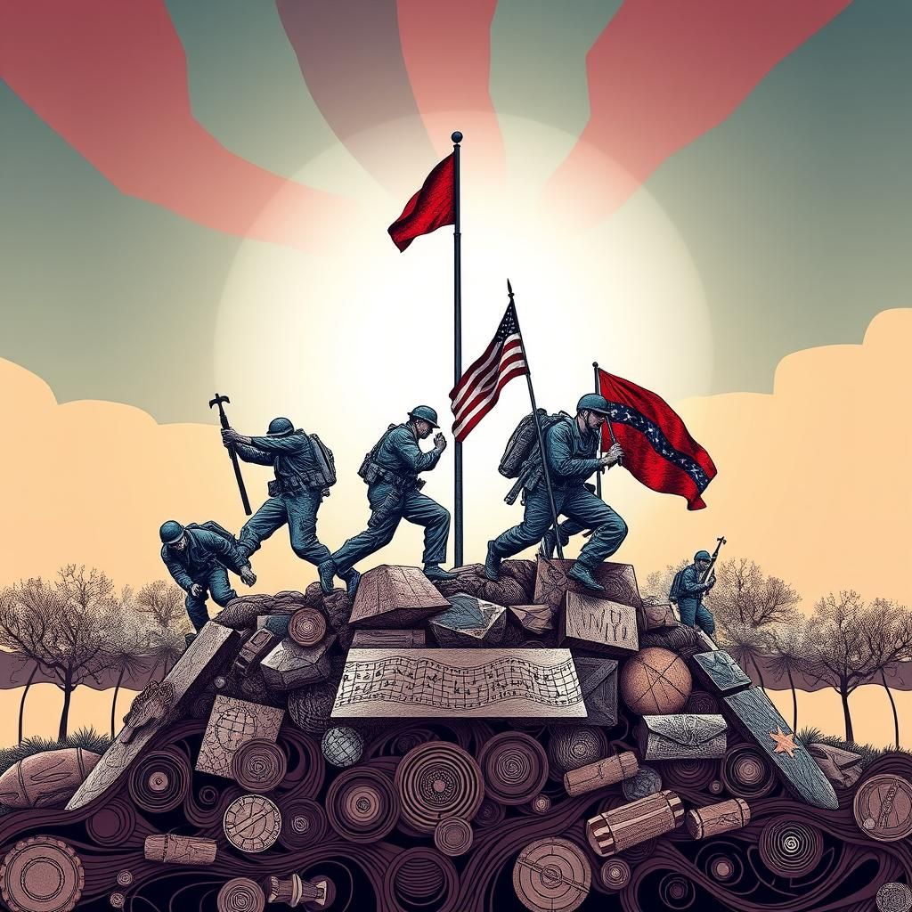 Abstract World War Two Memorial with Fractal Elements