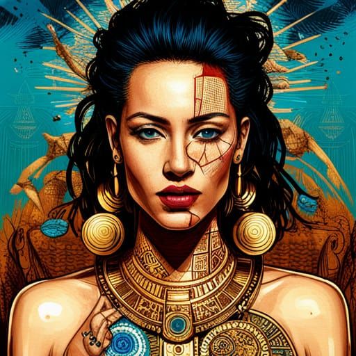 Egyptian Goddess Supermodel in Maximalist Style