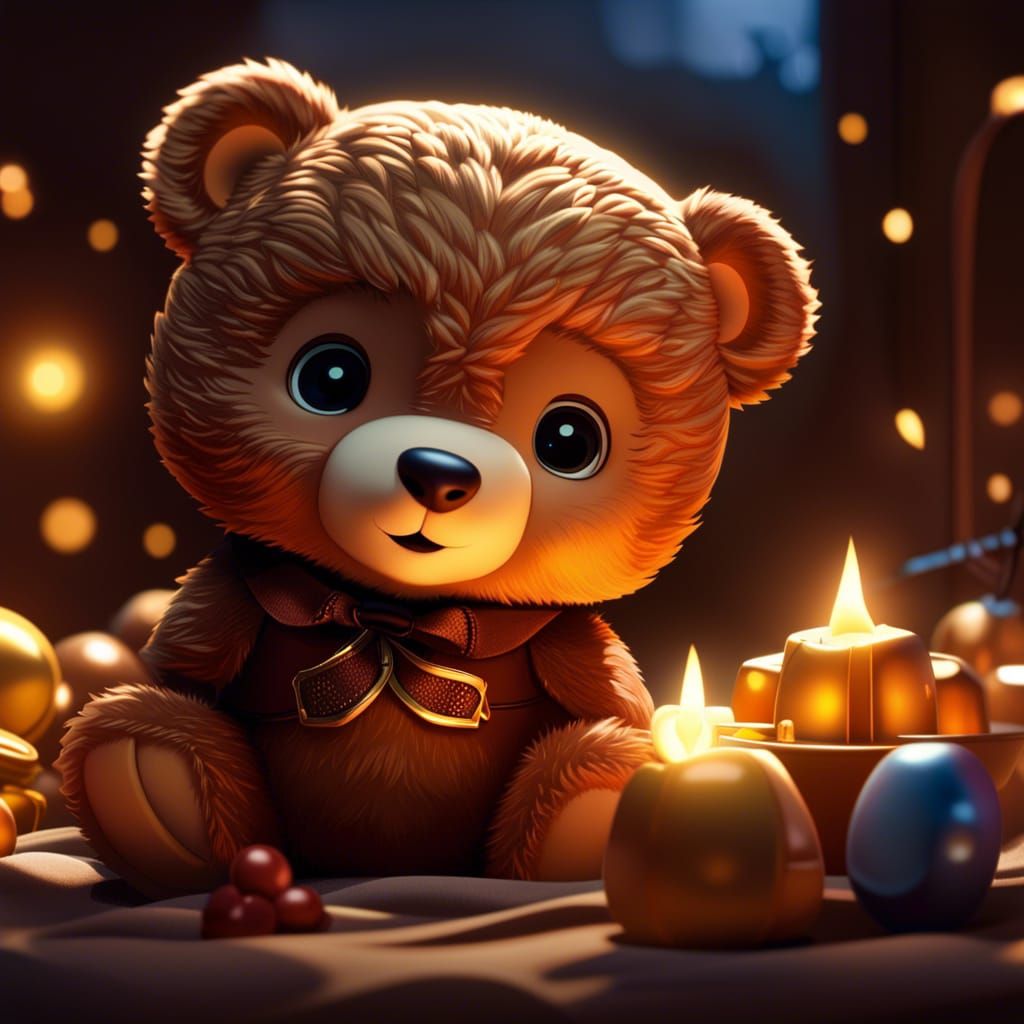 Chibi Teddy Bear in Karate Gi Illustration