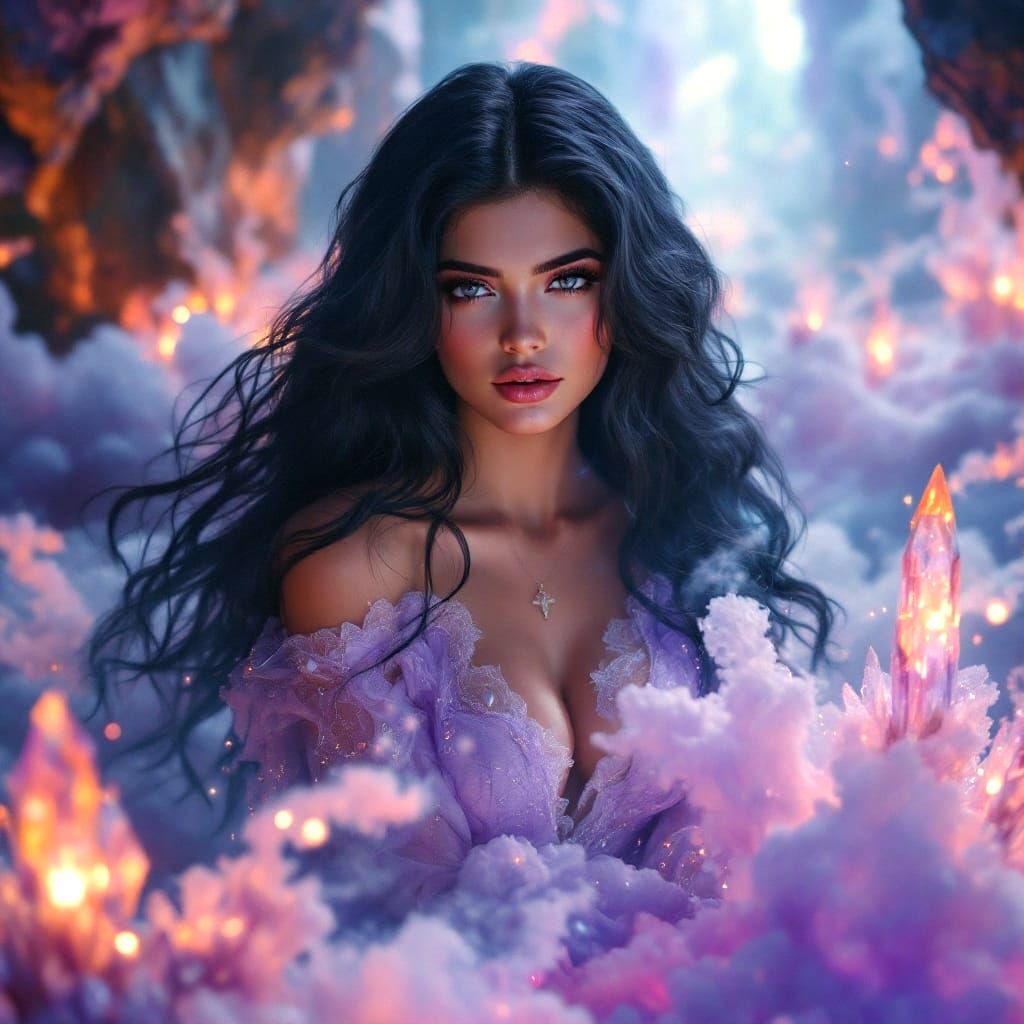 Ethereal Beauty in a Crystal Realm