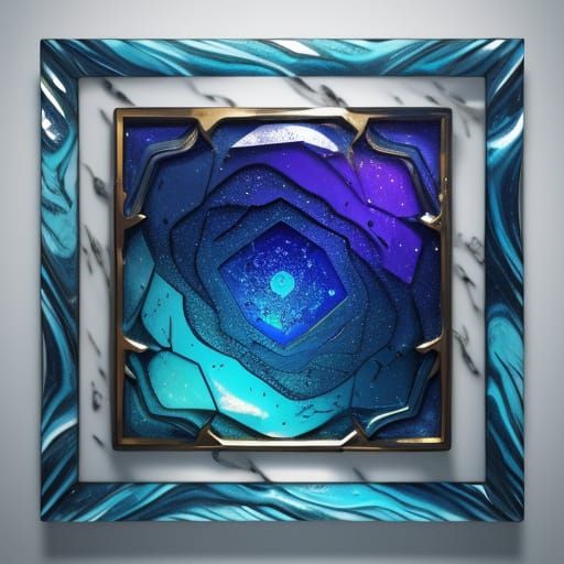 Surreal Glass Marbled Fantasy Frame